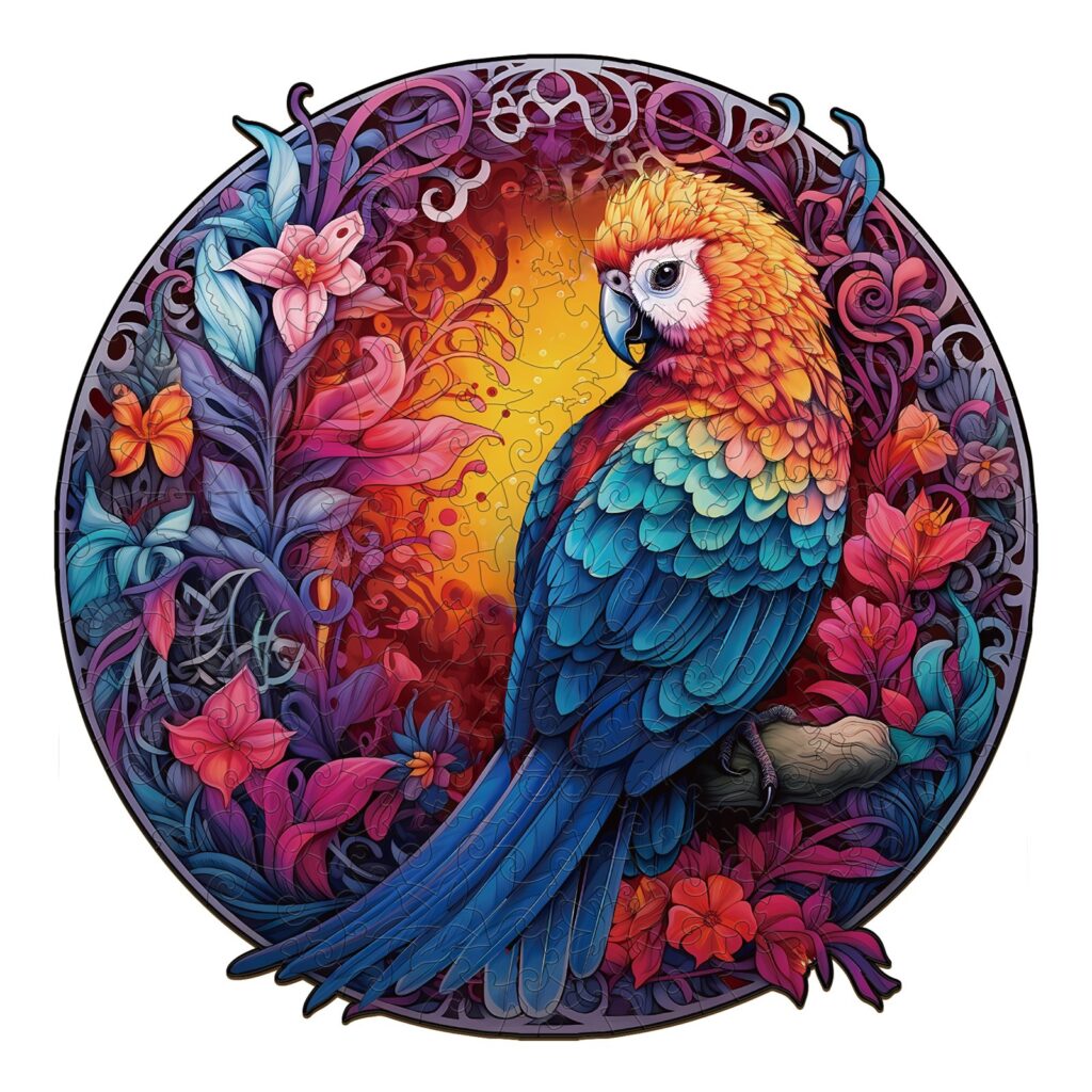Wooden Jigsaw Puzzle-Beautiful Parrot 66d024c16df04