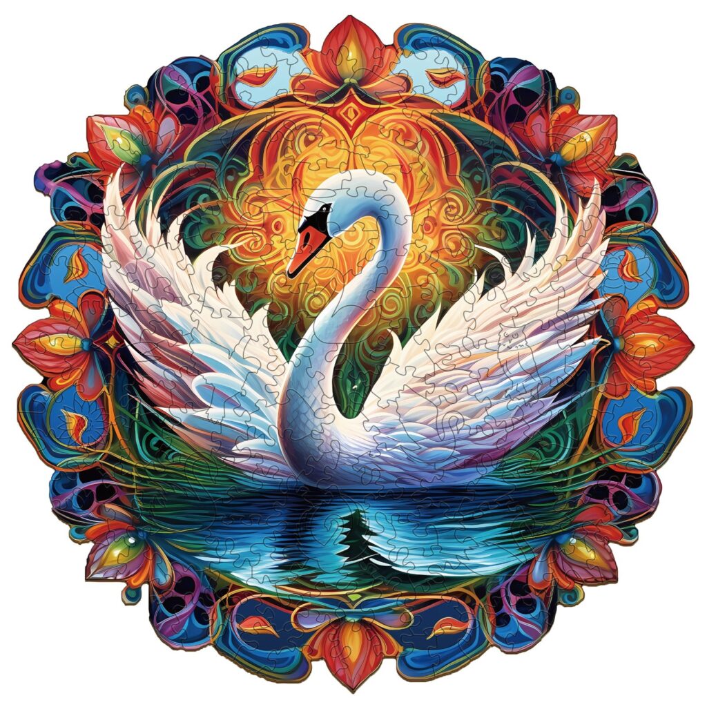 Wooden Jigsaw Puzzle-Beautiful swan1 66d062b8cc283