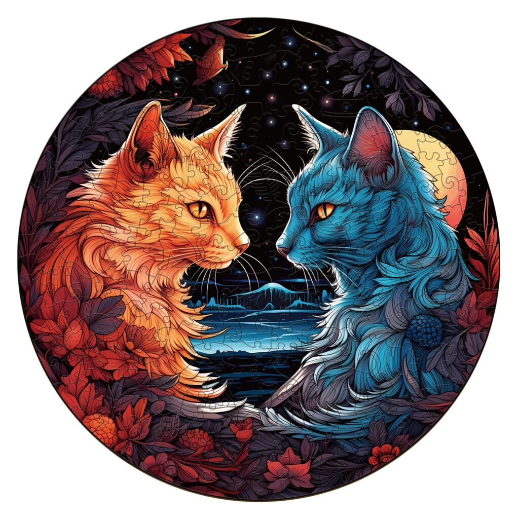 Wooden Jigsaw Puzzle-YIN YANG CAT-2 66d05875ebfc6