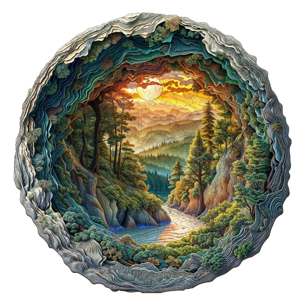 Wooden Jigsaw Puzzle – 3D Cave Forest 66e133c8cd328