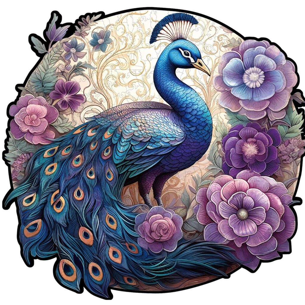Wooden Jigsaw Puzzle-Charming Peacock 66e7725c81778