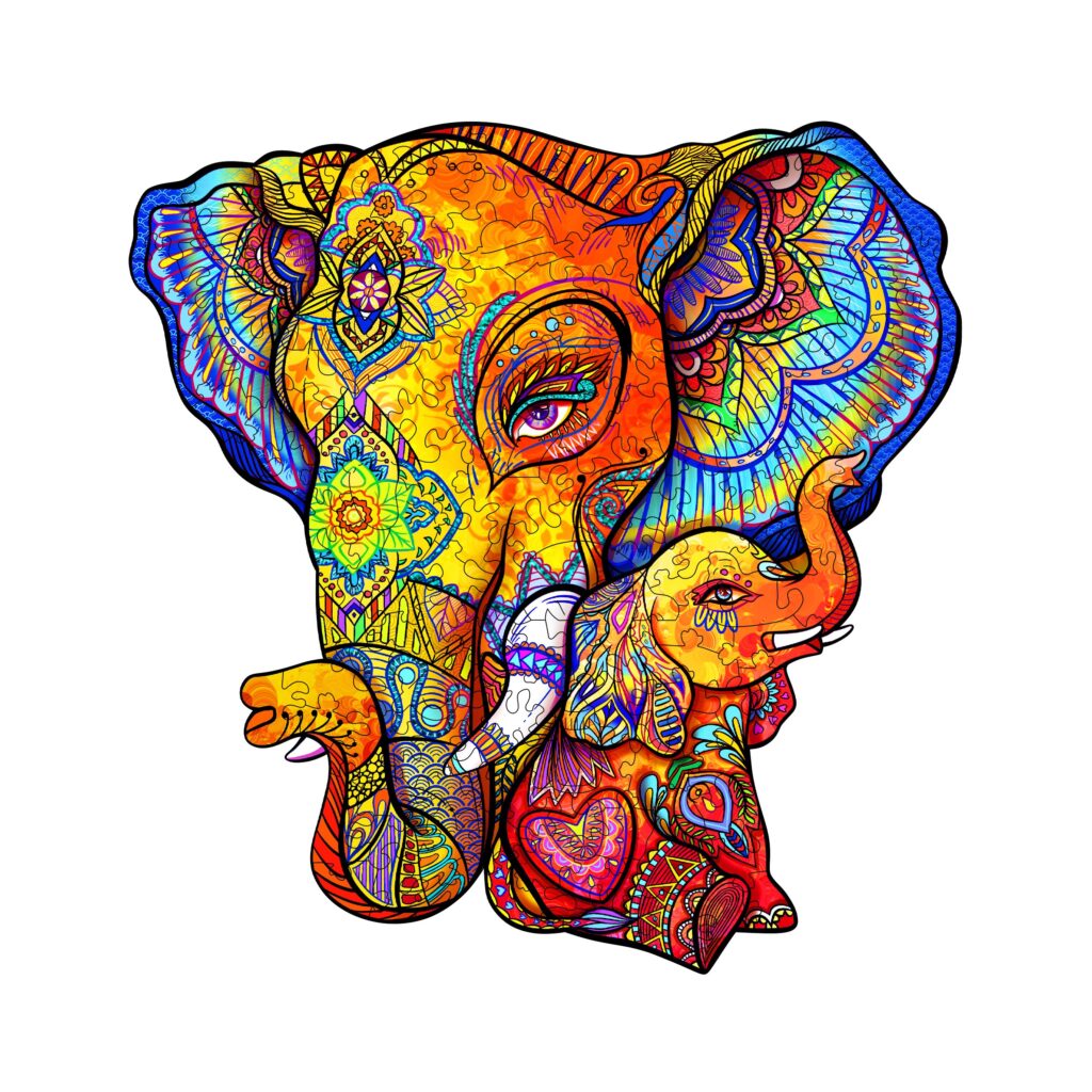 Wooden Jigsaw Puzzle-Elephant Puzzle Maternal Love 66eea7f46561d