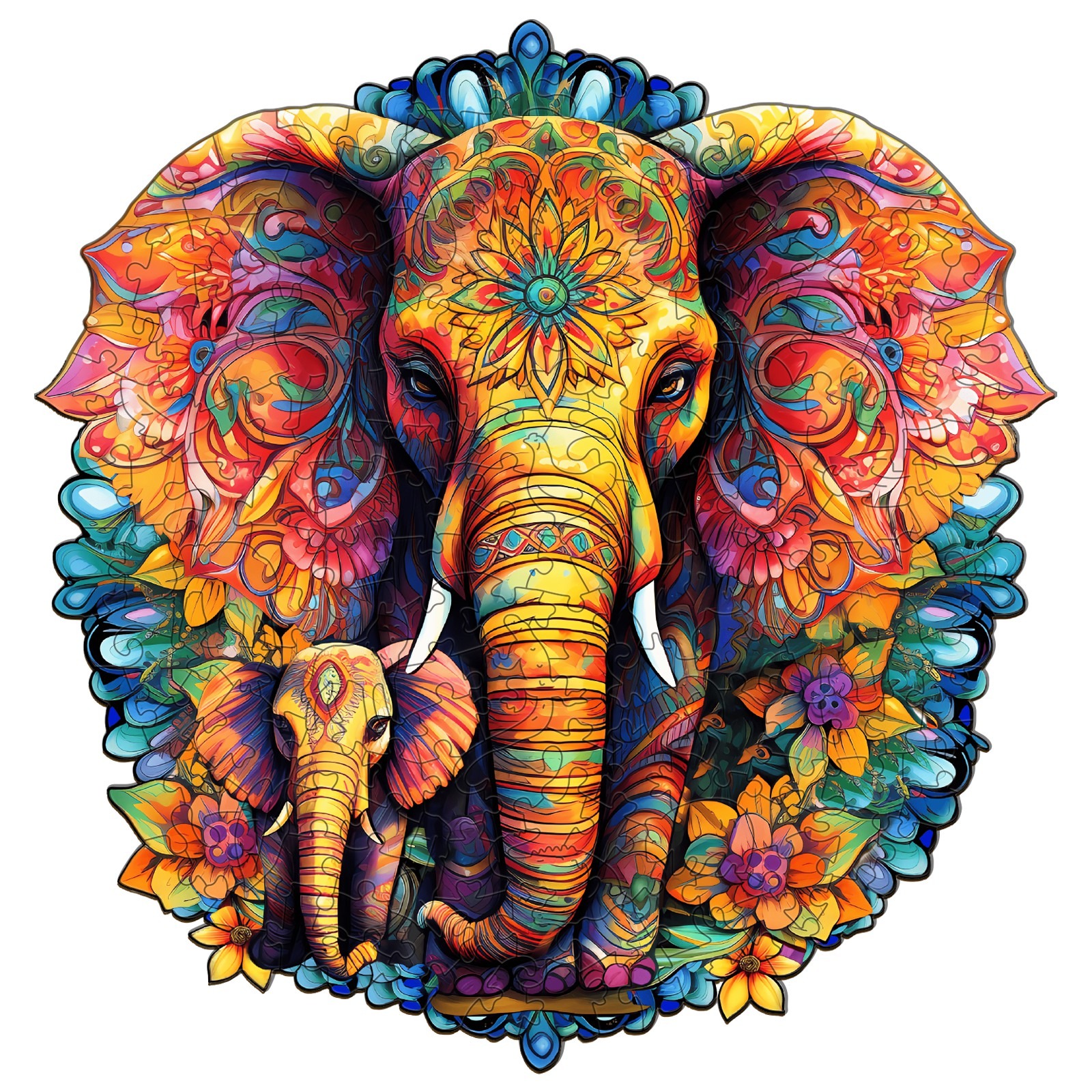 You are currently viewing Wooden Jigsaw Puzzle-Mandala Elephant Family 66ea587d83c3f