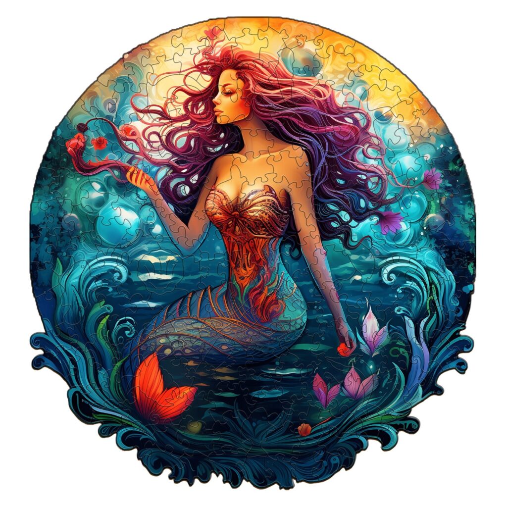 Wooden Jigsaw Puzzle- Mermaid Aqua Woman 66ee5ff0a5ec0