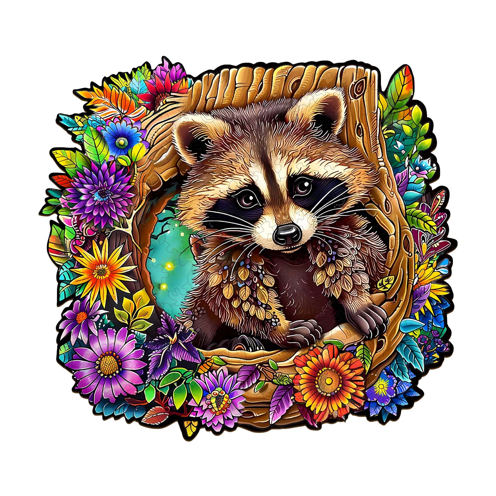 You are currently viewing Wooden Jigsaw Puzzle – Raccoon’s Secret Tree Den 66debea1b04b5