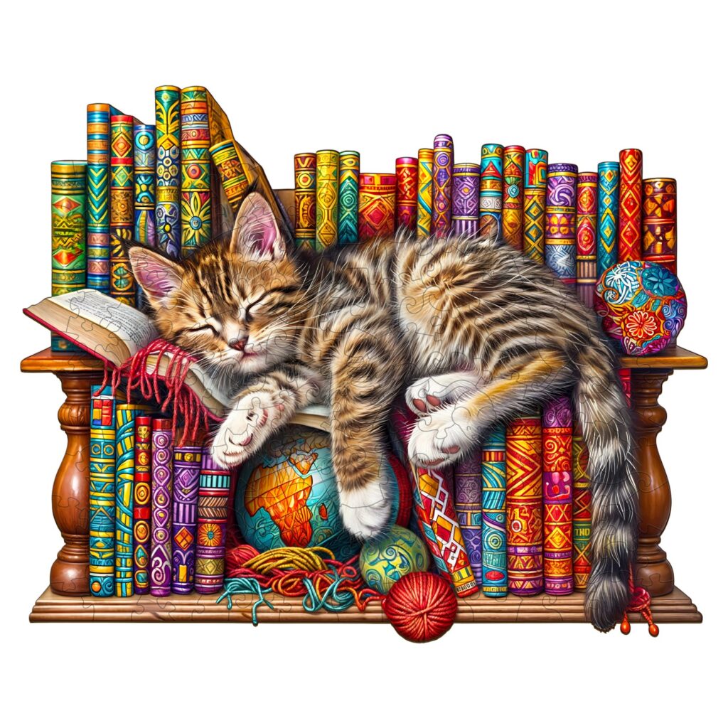 Wooden Jigsaw Puzzle – Sleepy Cat 66e30e075ba1b
