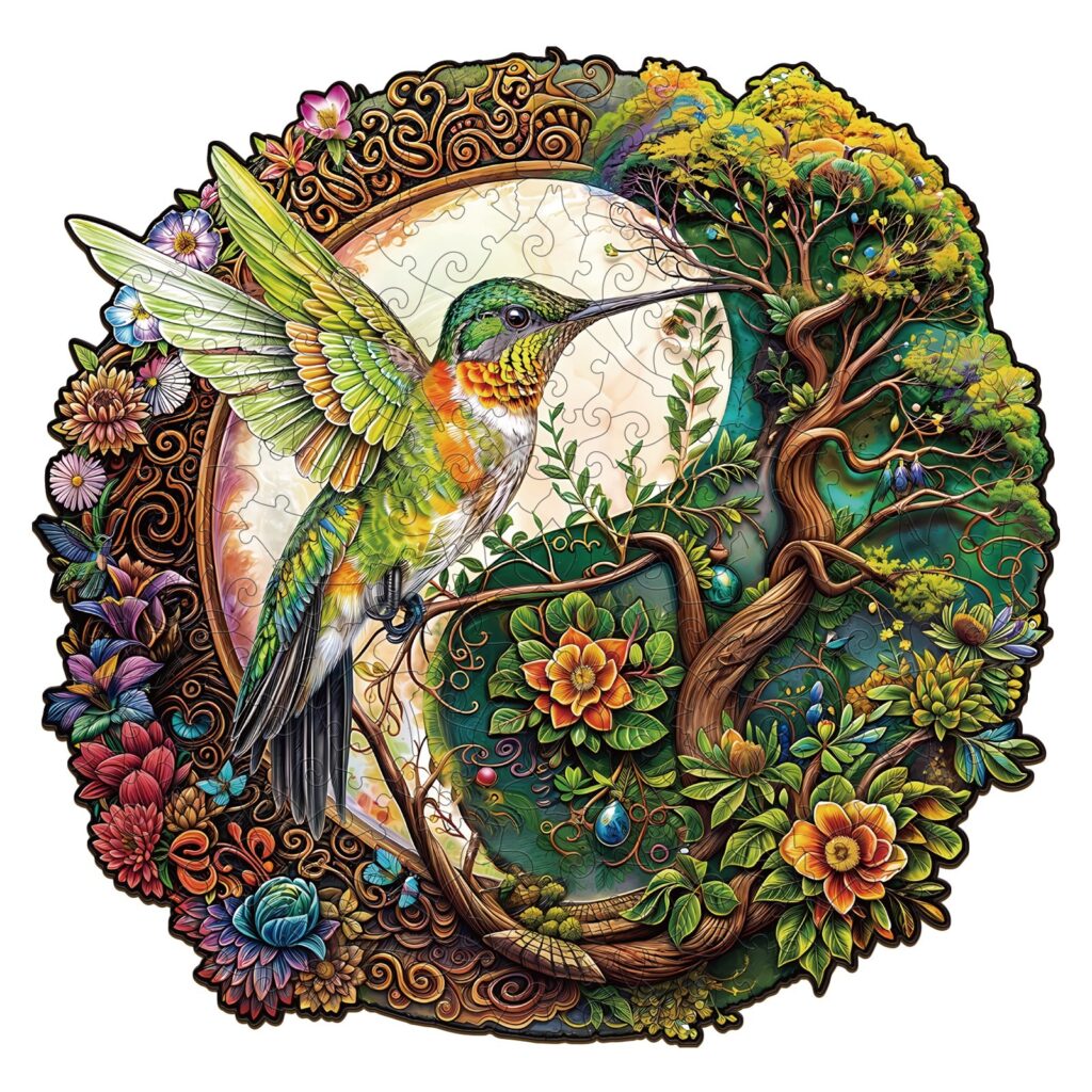 Wooden Jigsaw Puzzle-Yin Yang Hummingbird 66edc511928d5